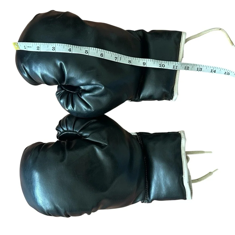 Vintage Children's Black Leather‎ Boxing Gloves Kids Training Sports